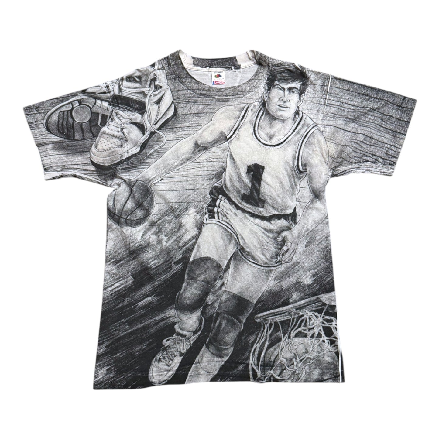 Black & White Basketball AOP