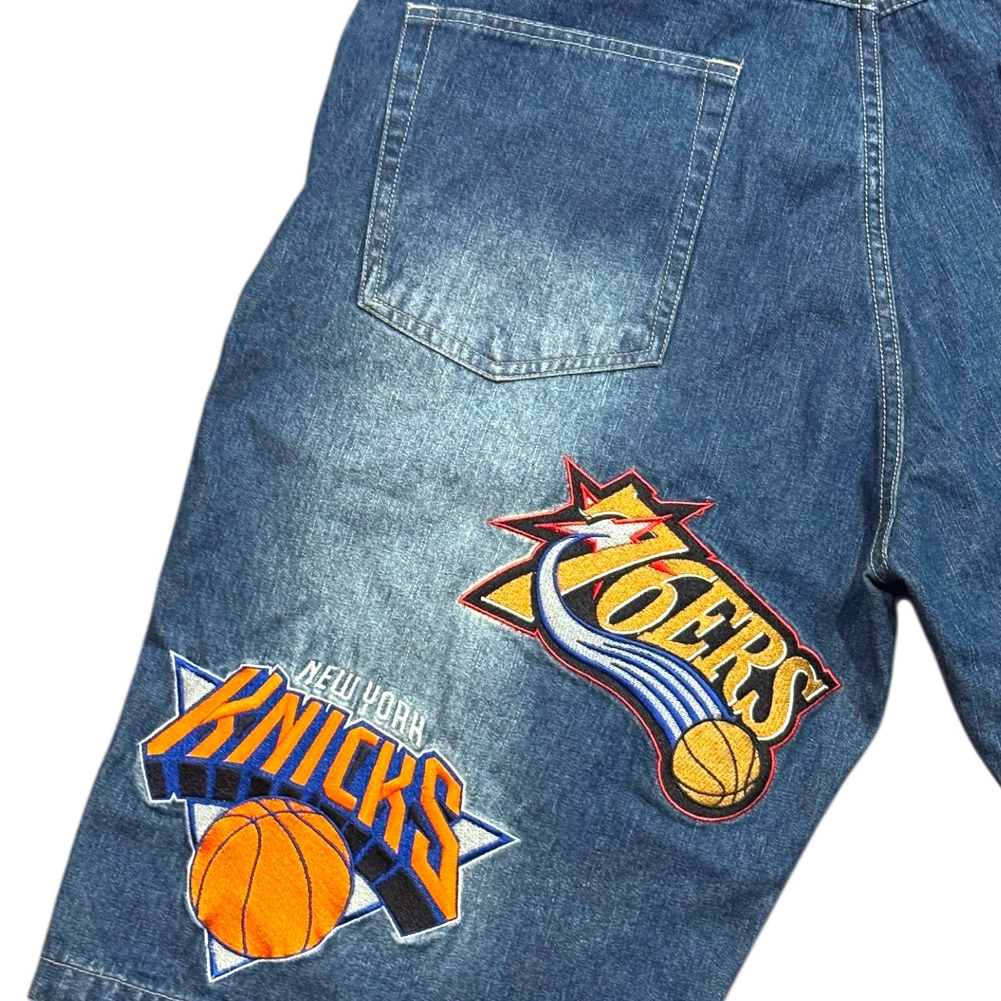 Y2K NBA Denim Patchwork Jorts