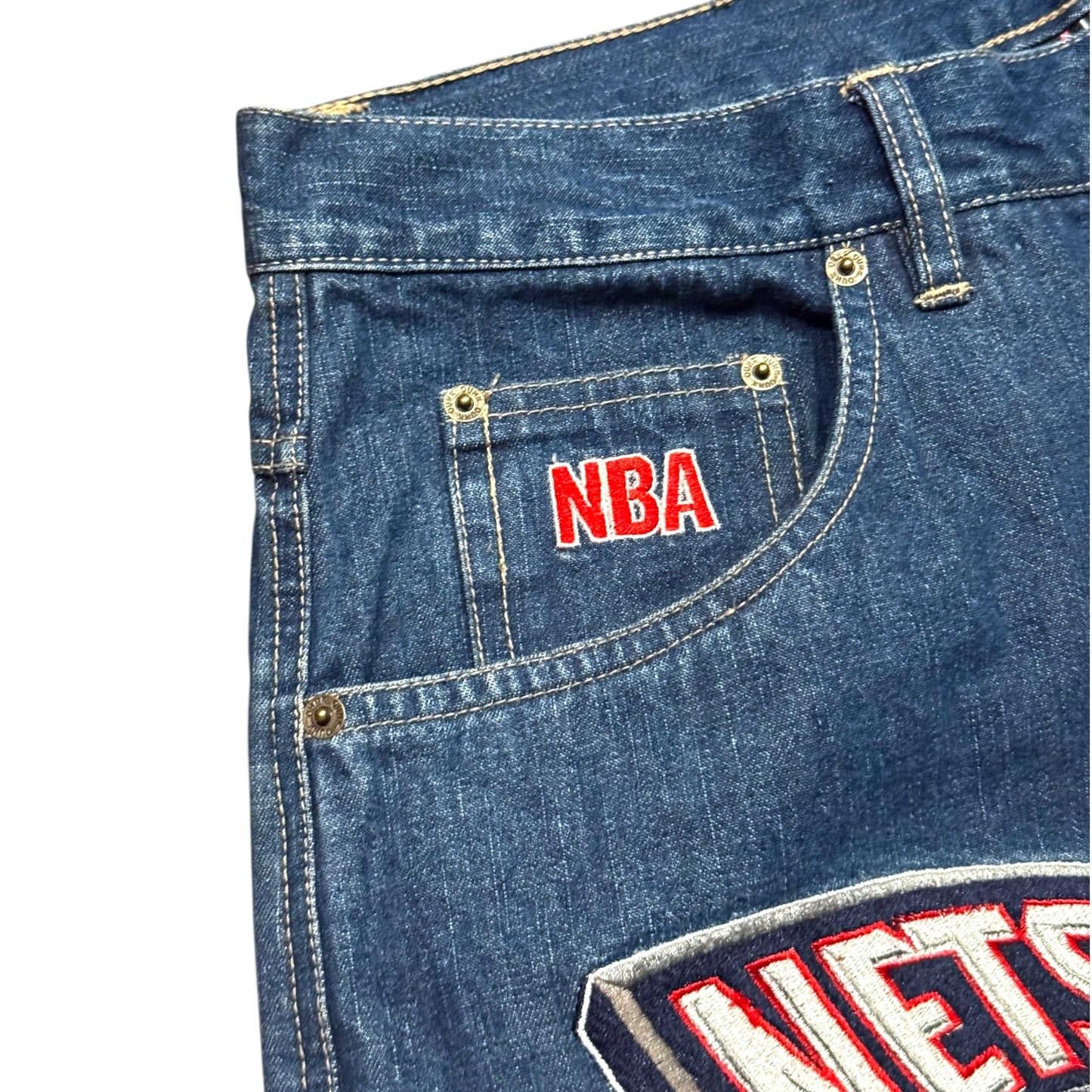 Y2K NBA Denim Patchwork Jorts