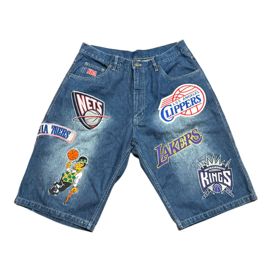 Y2K NBA Denim Patchwork Jorts